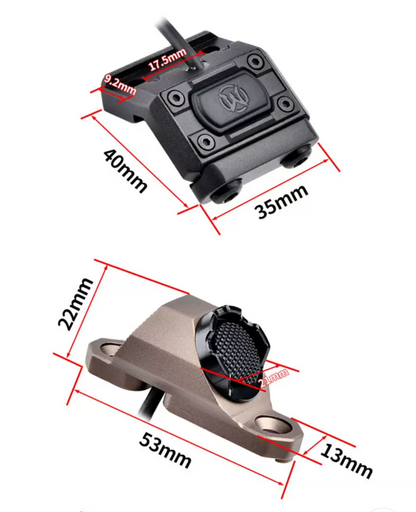 WADSN ML M-Button Offset Rail Mount Pressure Switch for LA23 NGAL Plug - APEXTAC GEAR