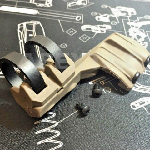 FMA FR Battery Clip Offset Flashlight Rail Mount for Surefire Light (TAN LHS) - APEXTAC GEAR