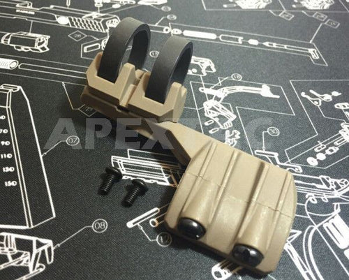 FMA FR Battery Clip Offset Flashlight Rail Mount for Surefire Light (TAN LHS) - APEXTAC GEAR