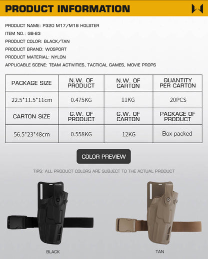 WOSPORT P320 M17 / M18 Holster (GB-83) - APEXTAC GEAR