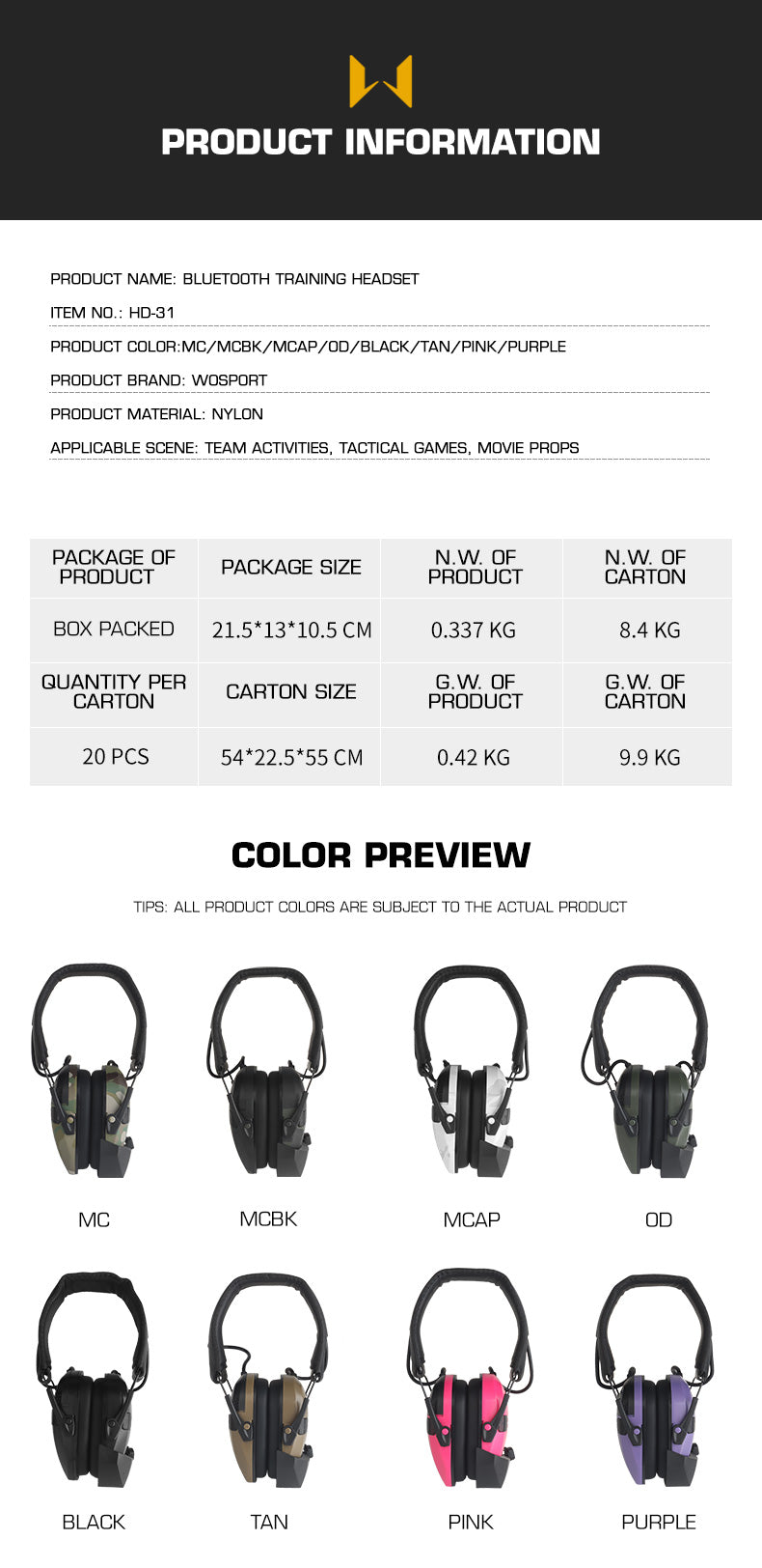 WOSPORT Bluetooth Training Headset (HD-31) - APEXTAC GEAR