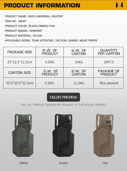WOSPORT GB-81 X300 universal holster for tactical equipment