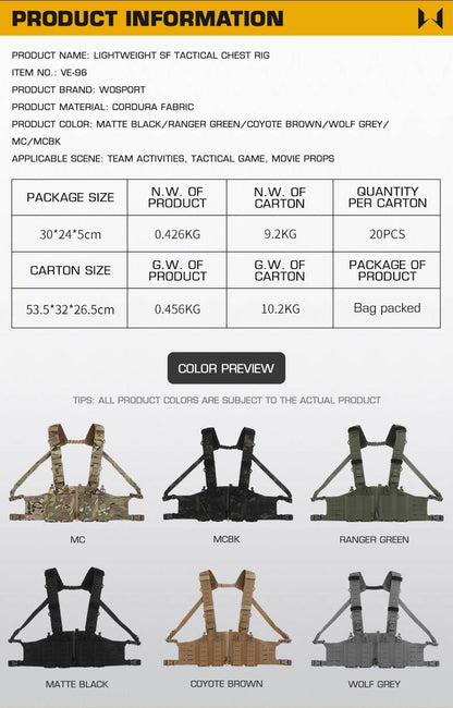 WOSPORT Light Weight SF Chest Rig (VE-96) - APEXTAC GEAR