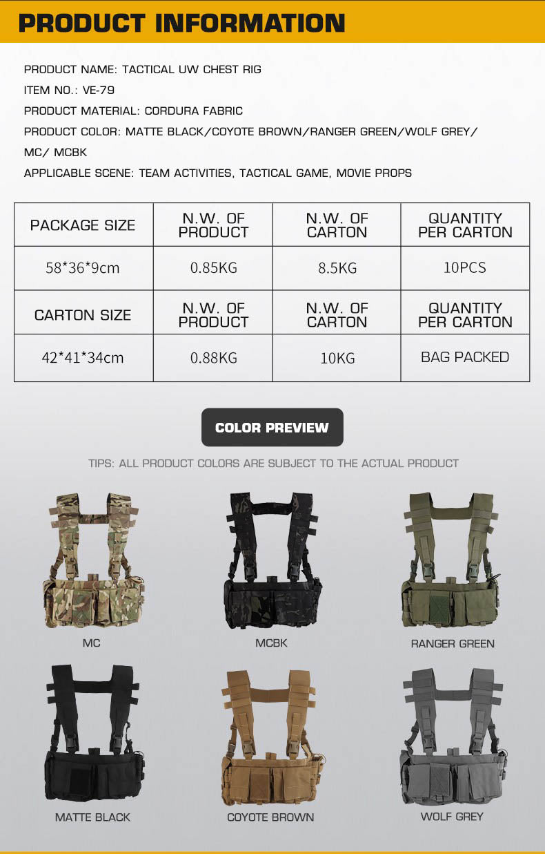 WOSPORT UW Tactical Patrol Chest Rig (VE-79) - APEXTAC GEAR