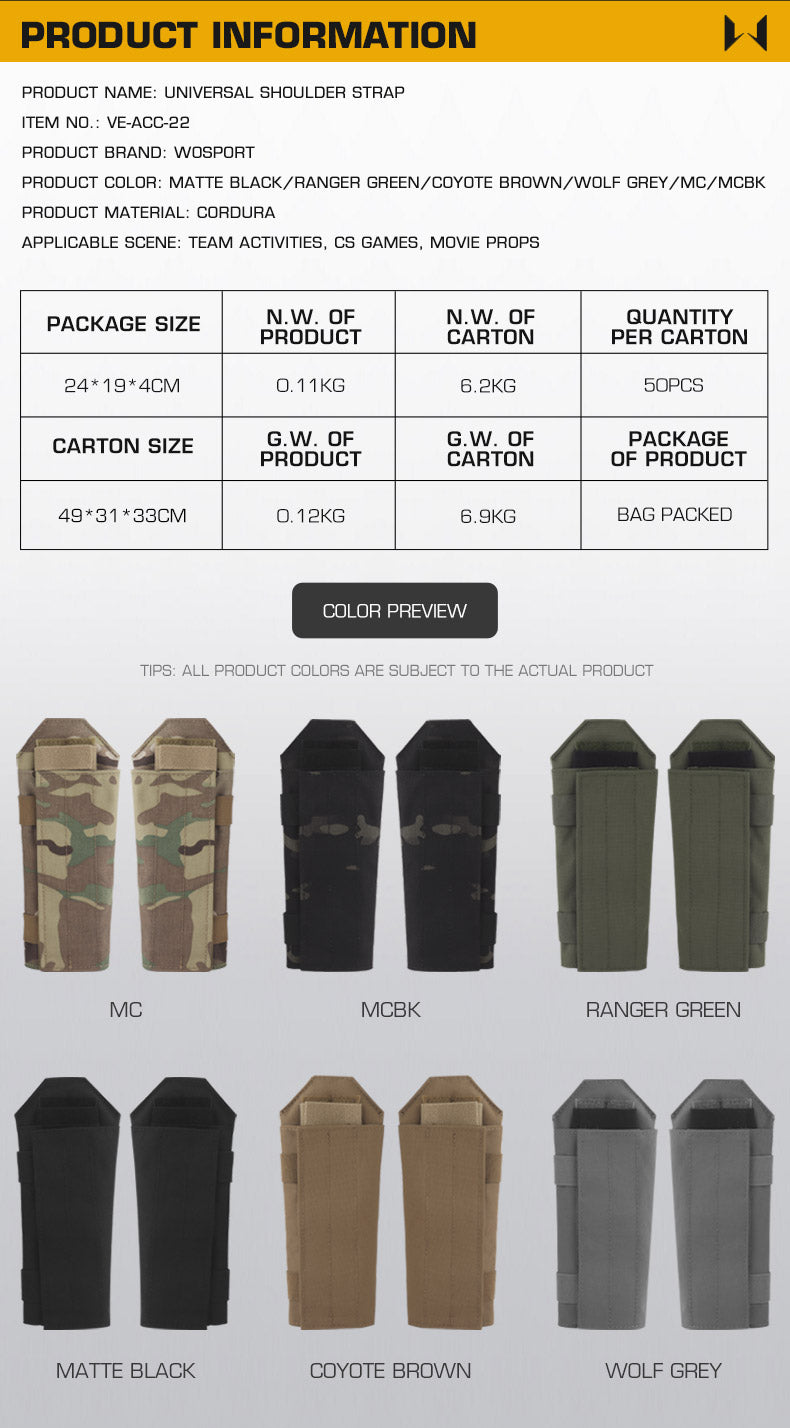 WOSPORT Universal Shoulder Straps (VE-ACC-22) - APEXTAC GEAR