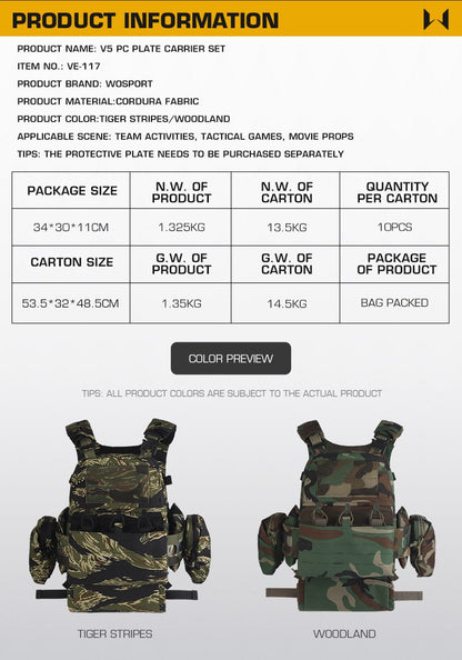 WOSPORT V5 PC Plate Carrier Set (VE-117) - APEXTAC GEAR