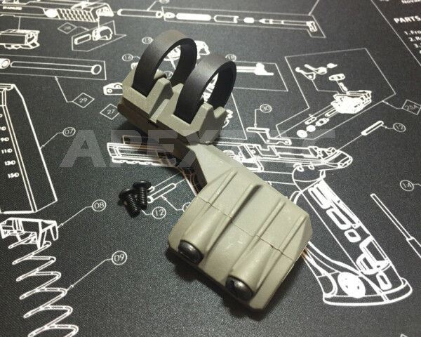 FMA FR Battery Clip Offset Flashlight Rail Mount for Surefire Light (Green LHS) - APEXTAC GEAR
