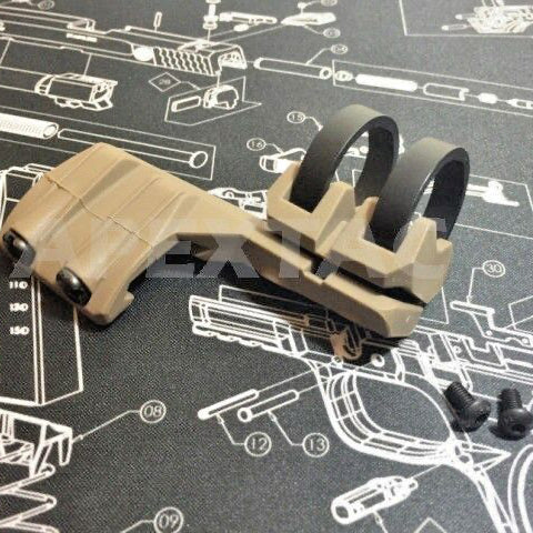 FMA FR Battery Clip Offset Flashlight Rail Mount for Surefire Light (TAN RHS) - APEXTAC GEAR