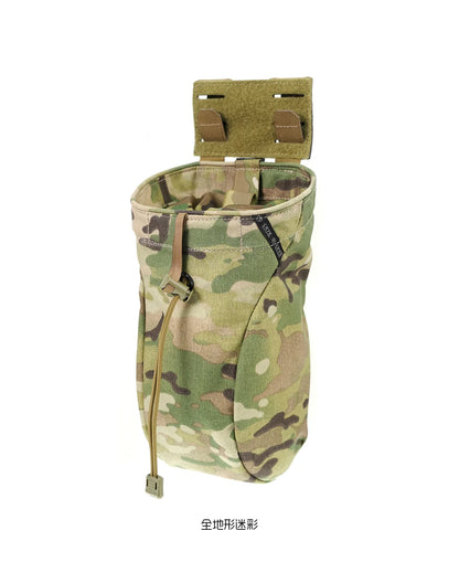 PEW Tactical CP Style RUD foldable MOLLE dump pouch with adjustable drawstring and MOLLE attachment system.