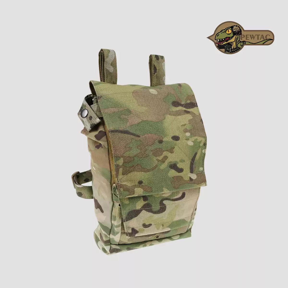 PEW Tactical FC Style TRAK tactical thigh bag with utility pouch, adjustable strap, and MOLLE webbing for tactical gear.