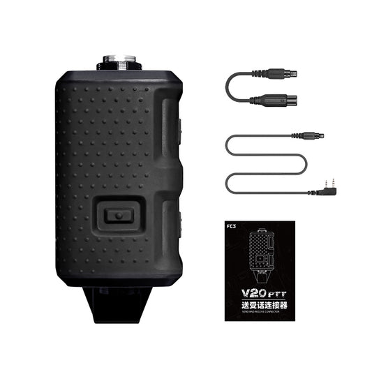 FMA FCS Headset Military Gear Communication V20 PTT - BLACK - APEXTAC GEAR