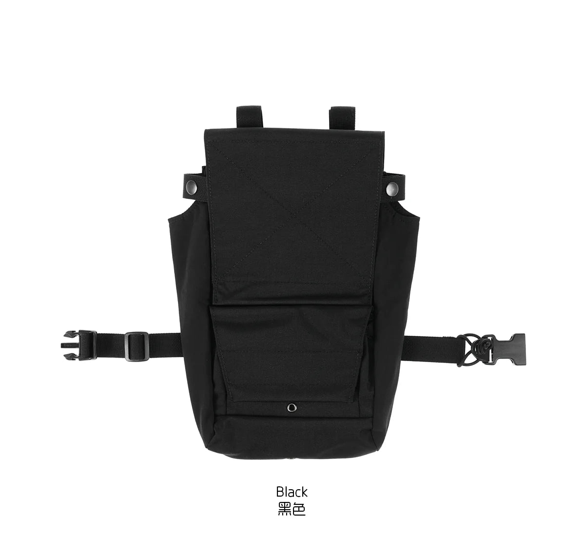 PEW Tactical FC Style TRAK tactical thigh bag with utility pouch and adjustable strap, designed for outdoor and tactical use.