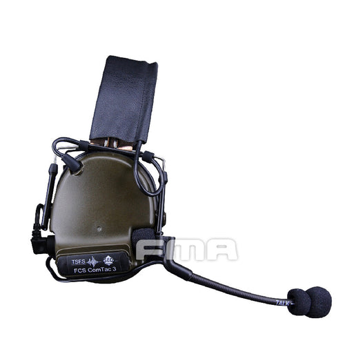 FMA FCS Tactical Headset COMTAC3 Headset Communication Pickup Noise Reduction -OD - APEXTAC GEAR