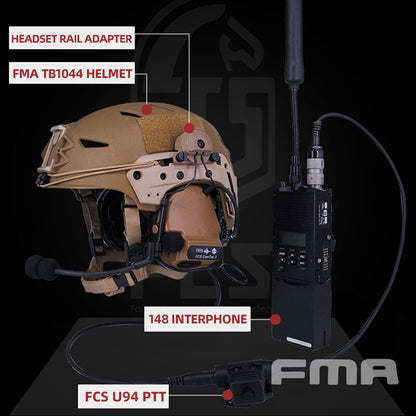 FMA FCS Tactical Headset COMTAC3 Headset Communication Pickup Noise Reduction - DE - APEXTAC GEAR