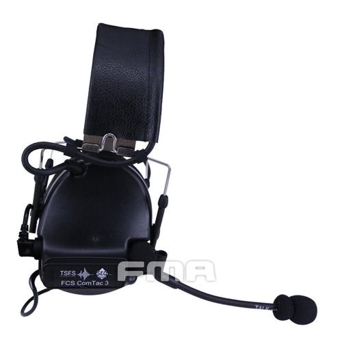 FMA FCS Tactical Headset COMTAC3 Headset Communication Pickup Noise Reduction - BK - APEXTAC GEAR