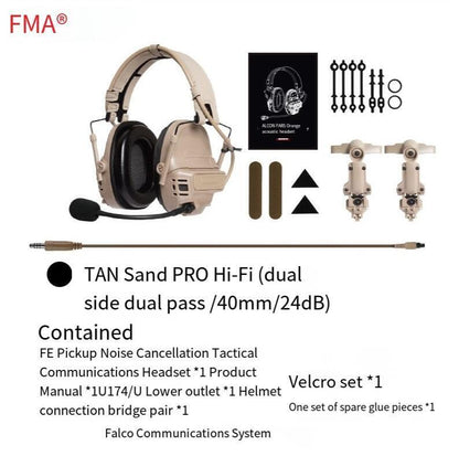 FMA FCS Tactical FE Headset Digital Pickup Noise Reduction Headset - DE - APEXTAC GEAR