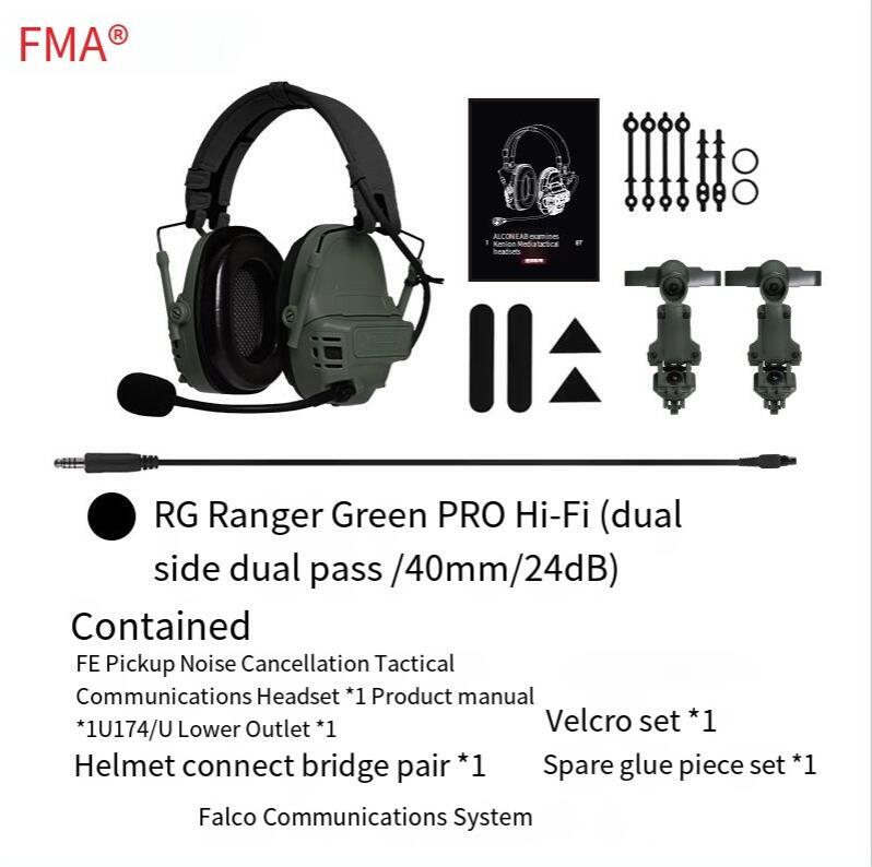 FMA FCS Tactical FE Headset Digital Pickup Noise Reduction Headset - FG - APEXTAC GEAR