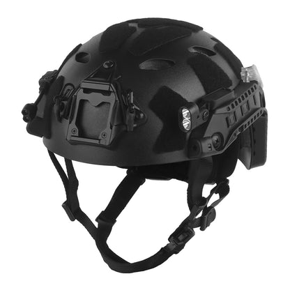 WOSPORT SF Tactical Helmet with Modular ARC Rail Set (HL-40) - BLACK - APEXTAC GEAR
