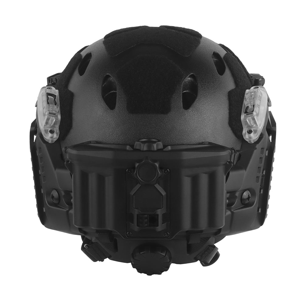 WOSPORT SF Tactical Helmet with Modular ARC Rail Set (HL-40) - BLACK - APEXTAC GEAR