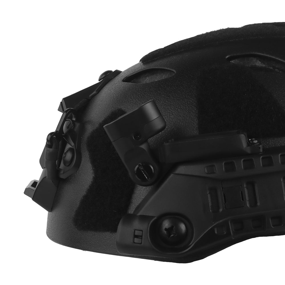 WOSPORT SF Tactical Helmet with Modular ARC Rail Set (HL-40) - BLACK - APEXTAC GEAR