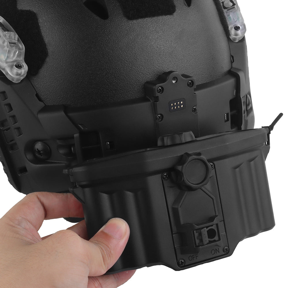 WOSPORT SF Tactical Helmet with Modular ARC Rail Set (HL-40) - BLACK - APEXTAC GEAR