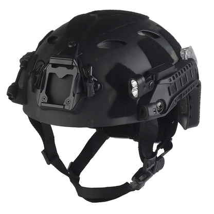 WOSPORT SF Tactical Helmet with Modular ARC Rail Set (HL-40) - MCBK Camo - APEXTAC GEAR