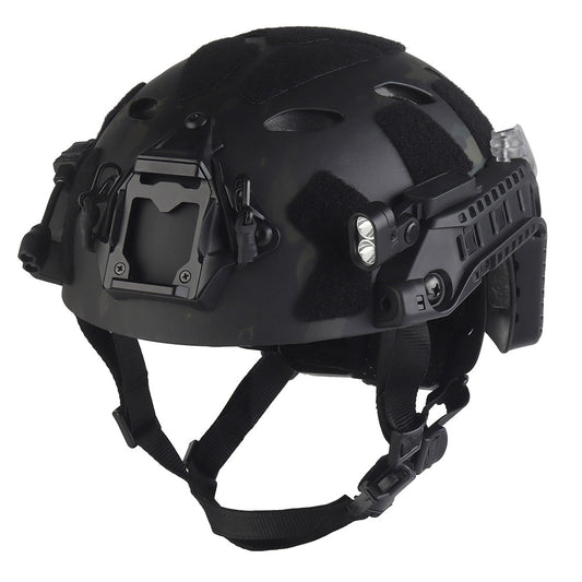 WOSPORT SF Tactical Helmet with Modular ARC Rail Set (HL-40) - MCBK Camo - APEXTAC GEAR