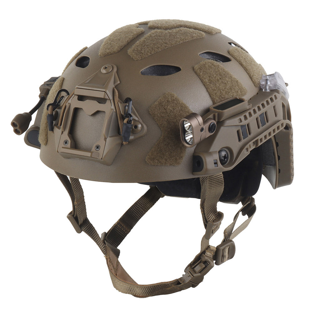 WOSPORT SF Tactical Helmet with Modular ARC Rail Set (HL-40) - DE - APEXTAC GEAR