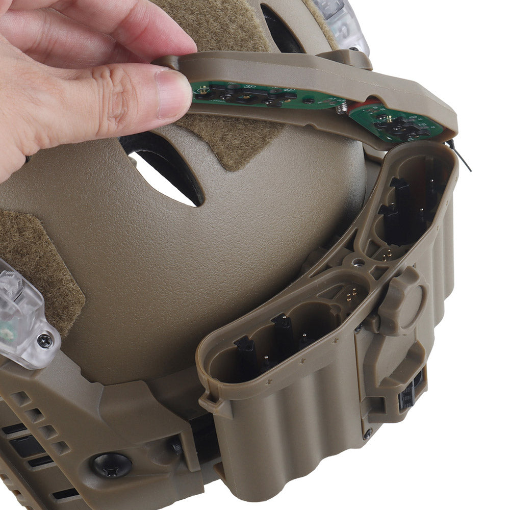WOSPORT SF Tactical Helmet with Modular ARC Rail Set (HL-40) - DE - APEXTAC GEAR