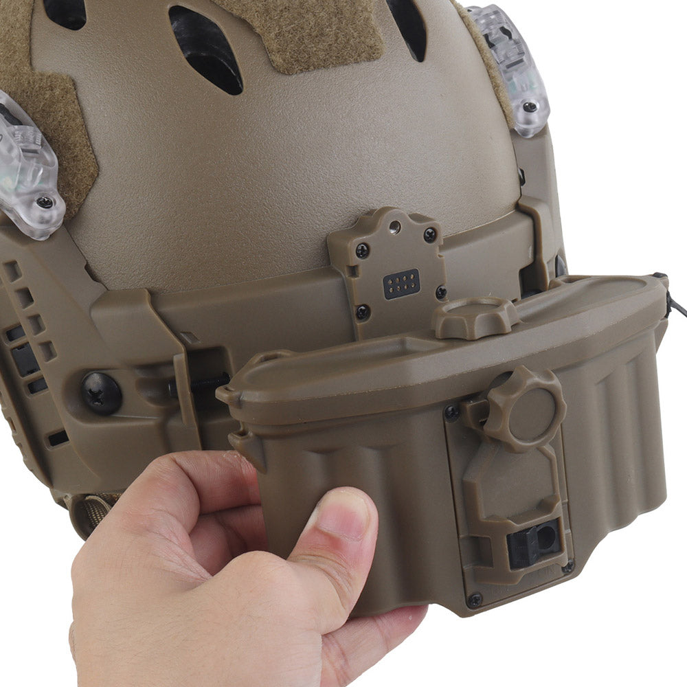 WOSPORT SF Tactical Helmet with Modular ARC Rail Set (HL-40) - DE - APEXTAC GEAR