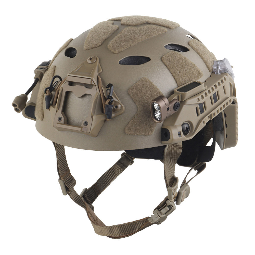 WOSPORT SF Tactical Helmet with Modular ARC Rail Set (HL-40) - TAN - APEXTAC GEAR
