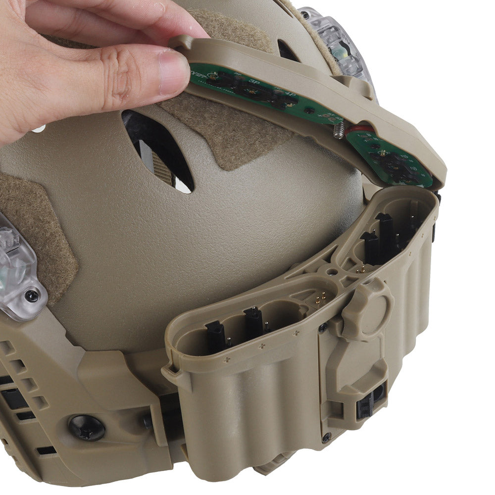 WOSPORT SF Tactical Helmet with Modular ARC Rail Set (HL-40) - TAN - APEXTAC GEAR