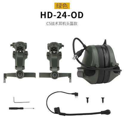 Wosport C5 Helmet-Mounted Tactical Communication Headset - Active Noise Reduction (HD-24)