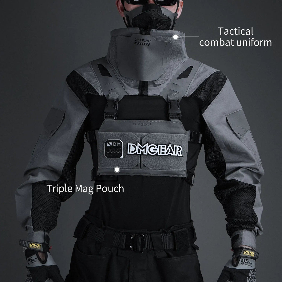 DM Gear Tactical Combat Uniform Jacket with Triple Mag Pouch (混迹 Hun Ji)(LX-1) - APEXTAC GEAR