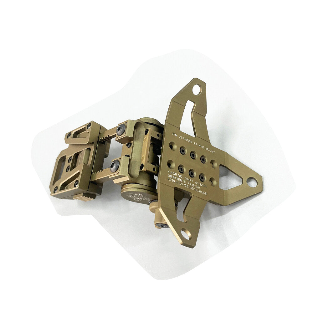 SOTAC L4G69 CNC Metal Low Profile NVG Helmet Mount - TAN - APEXTAC GEAR