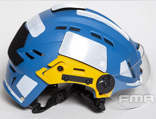 FMA EX SAR Helmet Recuse Training Outdoor Helmet with Visor - BLUE (TB1452) - APEXTAC GEAR