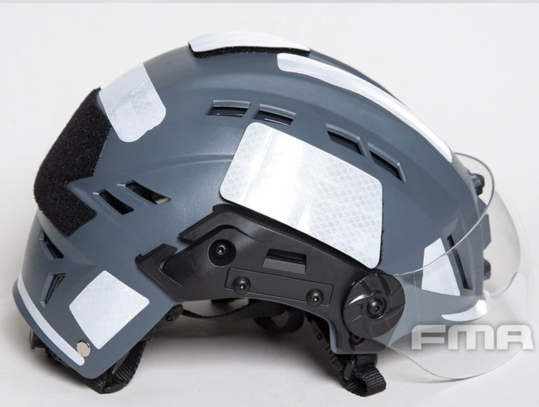 FMA EX SAR Helmet Recuse Training Outdoor Helmet with Visor - GREY (TB1452) - APEXTAC GEAR