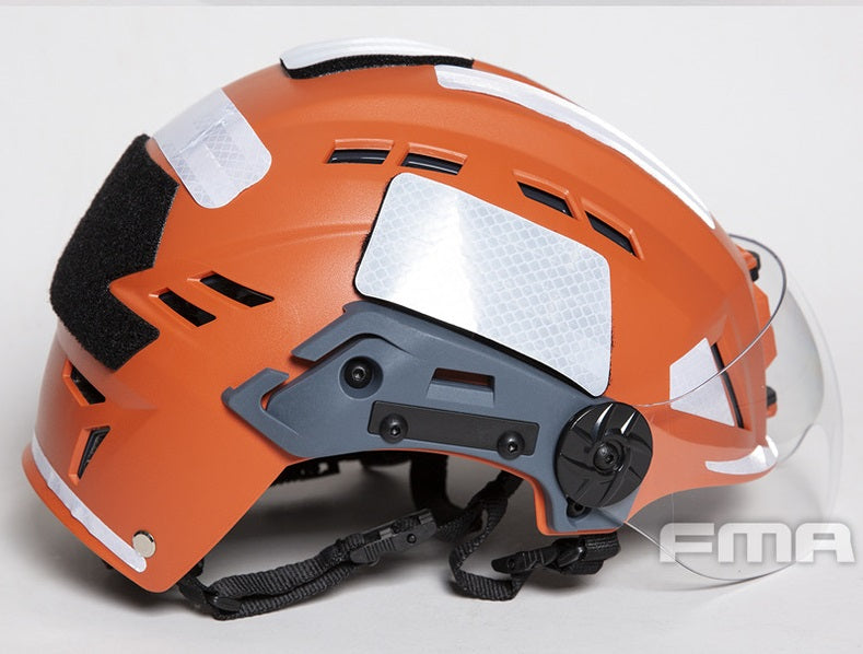 FMA EX SAR Helmet Recuse Training Outdoor Helmet with Visor - ORANGE (TB1452) - APEXTAC GEAR