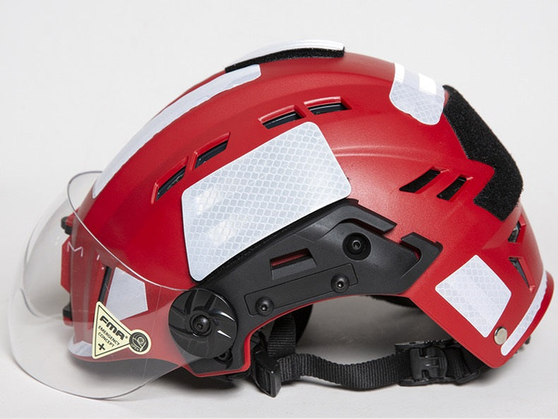FMA EX SAR Helmet Recuse Training Outdoor Helmet with Visor - RED (TB1452) - APEXTAC GEAR