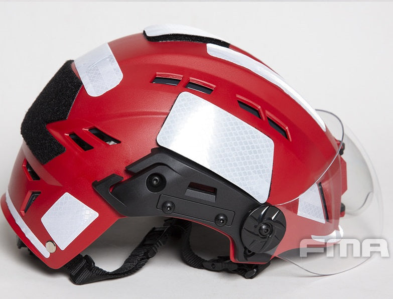 FMA EX SAR Helmet Recuse Training Outdoor Helmet with Visor - RED (TB1452) - APEXTAC GEAR