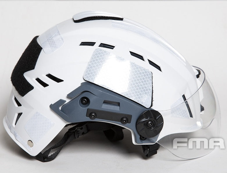 FMA EX SAR Helmet Recuse Training Outdoor Helmet with Visor - White (TB1452) - APEXTAC GEAR