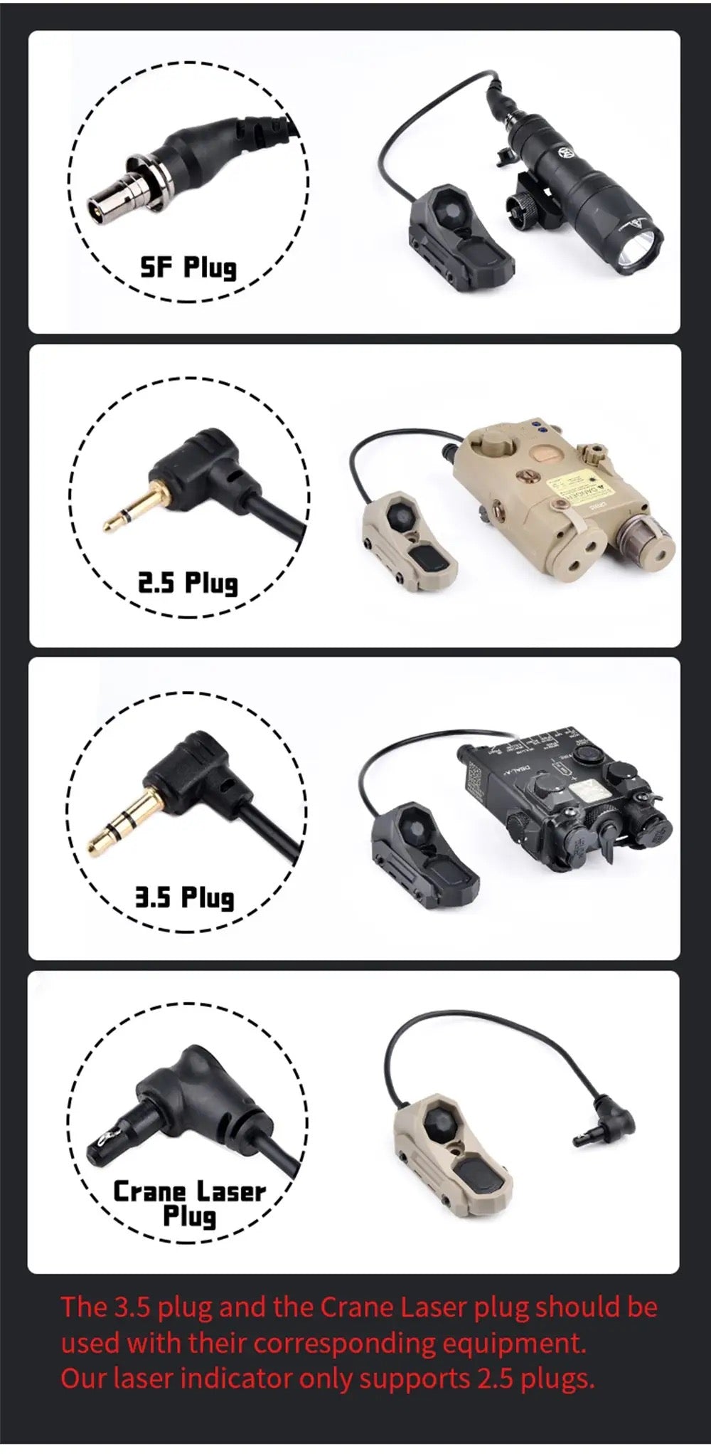 WADSN AXON Modbutton Rail Mount Pressure Switch PEQ Laser Crane Plug SF Light - APEXTAC GEAR