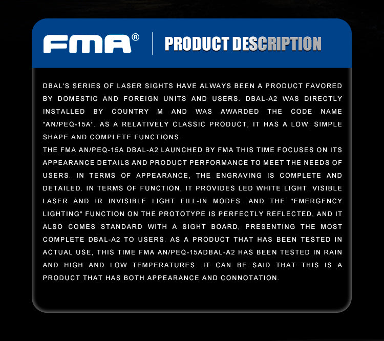 FMA Nylon AN/PEQ-15A DBAL-A2 Tactical IR Laser Indicator - TAN TB1459 - APEXTAC GEAR