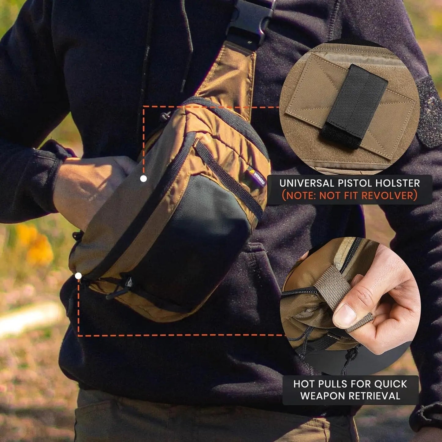 VOTAGOO Tactical CCW Fanny Bag - APEXTAC GEAR