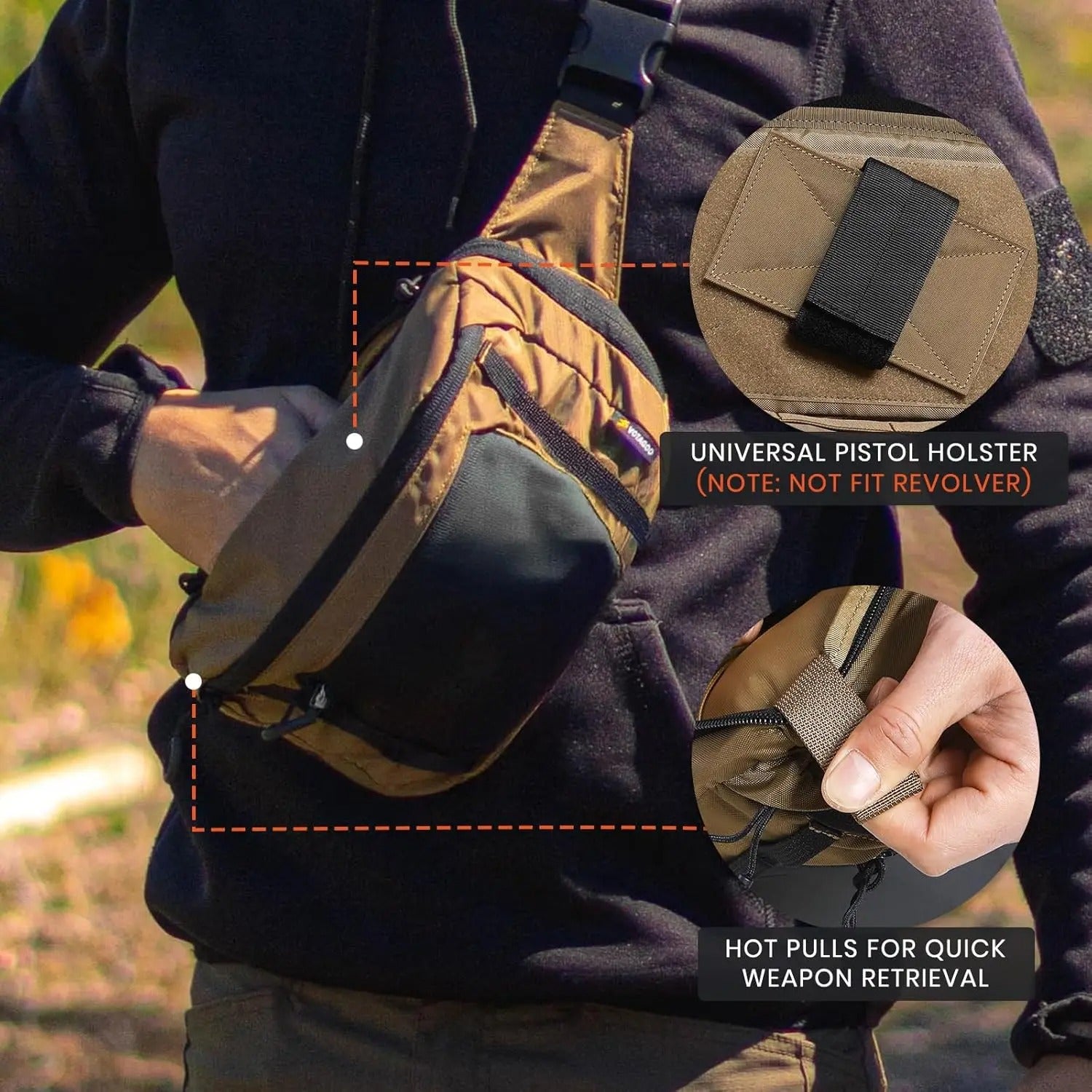 VOTAGOO Tactical CCW Fanny Bag - APEXTAC GEAR