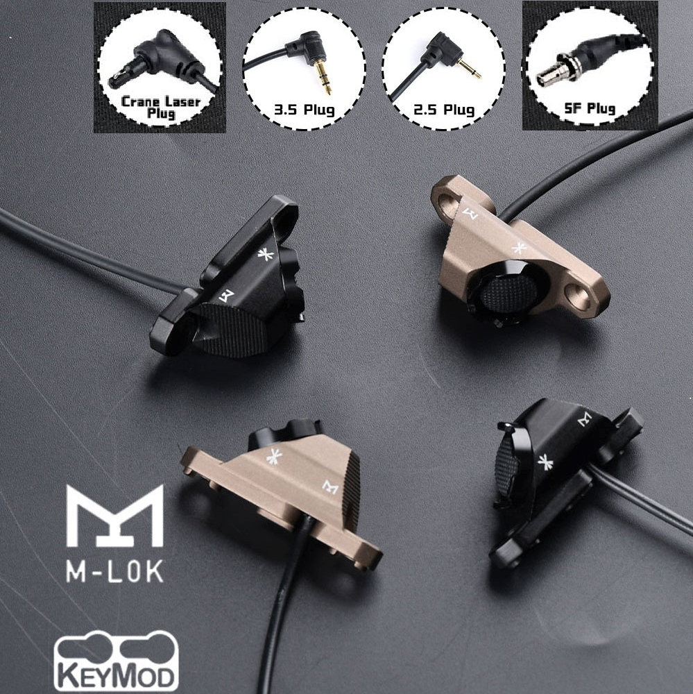WADSN Hot Button M-LOK & Keymod Rail Mount Switch for Flashlight / Laser Unit - APEXTAC GEAR