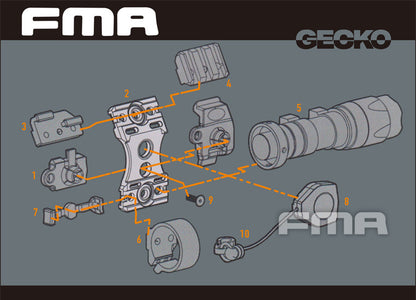 FMA UTK Helmet Accessory Light Mount for Helmet Guide Rail (TB1189) - APEXTAC GEAR