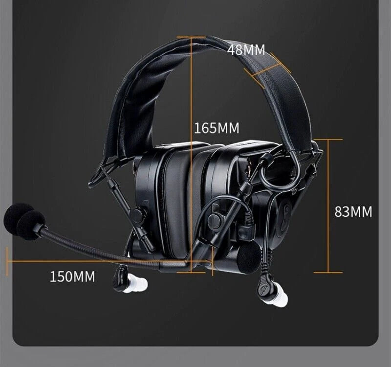 WADSN C4 IN-THE-EAR Communication Headset w/ Noise Reduction - BLACK (WZ038) - APEXTAC GEAR