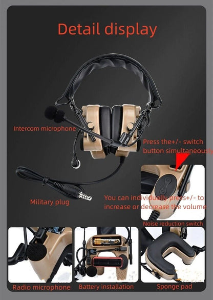 WADSN C4 IN-THE-EAR Communication Headset w/ Noise Reduction - BLACK (WZ038) - APEXTAC GEAR