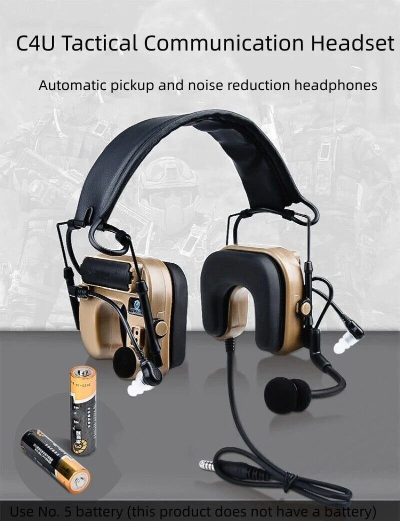 WADSN C4 IN-THE-EAR Communication Headset w/ Noise Reduction - BLACK (WZ038) - APEXTAC GEAR